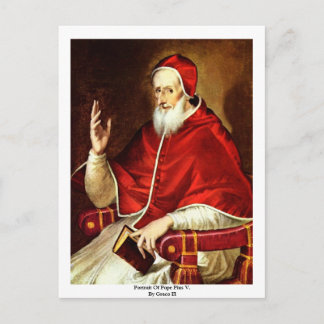 Portrait Of Pope Pius V. By Greco El Postcard