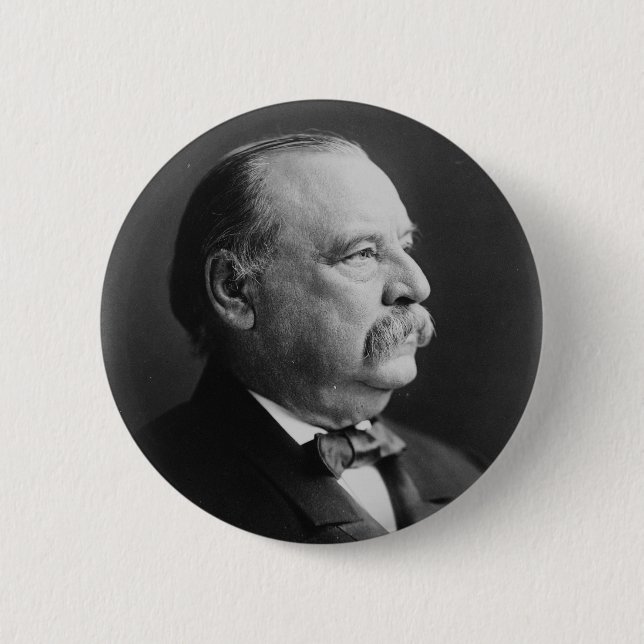 Portrait of President Stephen Grover Cleveland 6 Cm Round Badge (Front)
