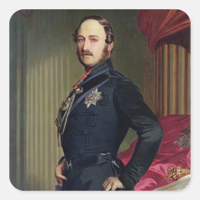 Portrait of Prince Albert (1819-61) 1859 (oil on c Square Sticker (Front)