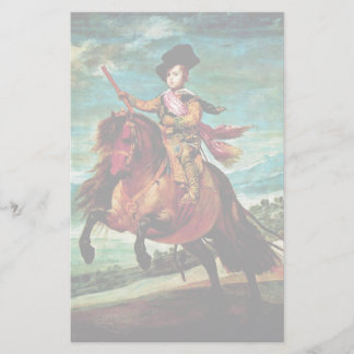 Portrait Of Prince Balthasar Carlos On Horseback Stationery