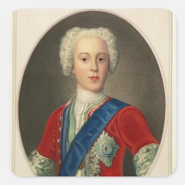 Portrait of Prince Charles Edward Square Sticker (Front)