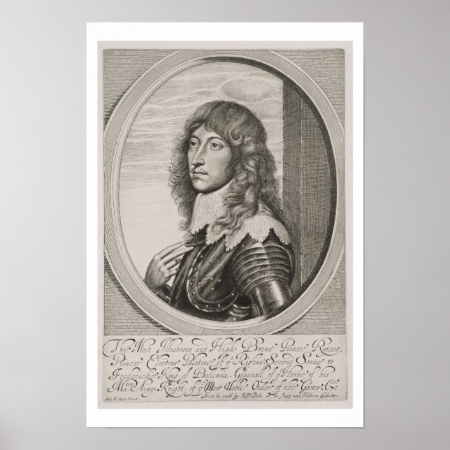 Portrait of Prince Rupert (1619-82) Count Palatine Poster (Front)