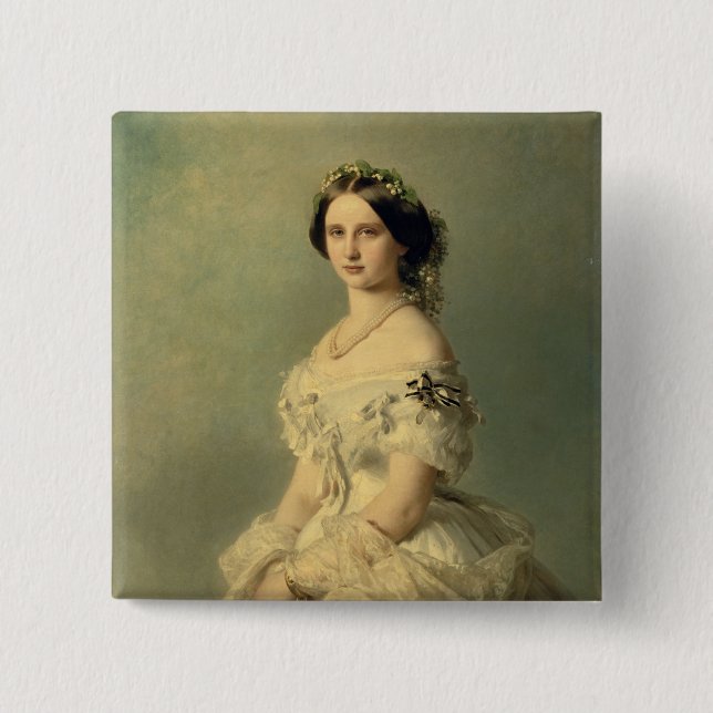 Portrait of Princess of Baden, 1856 15 Cm Square Badge (Front)