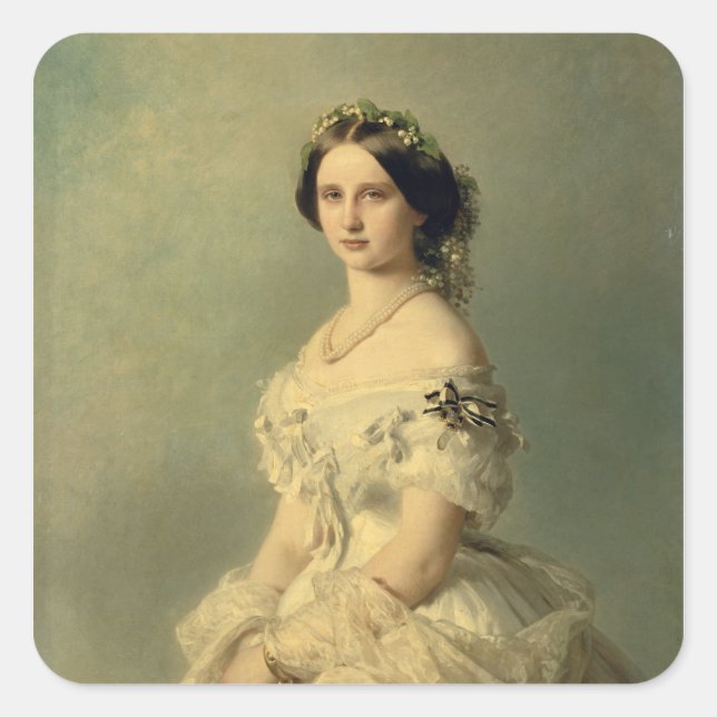Portrait of Princess of Baden, 1856 Square Sticker (Front)