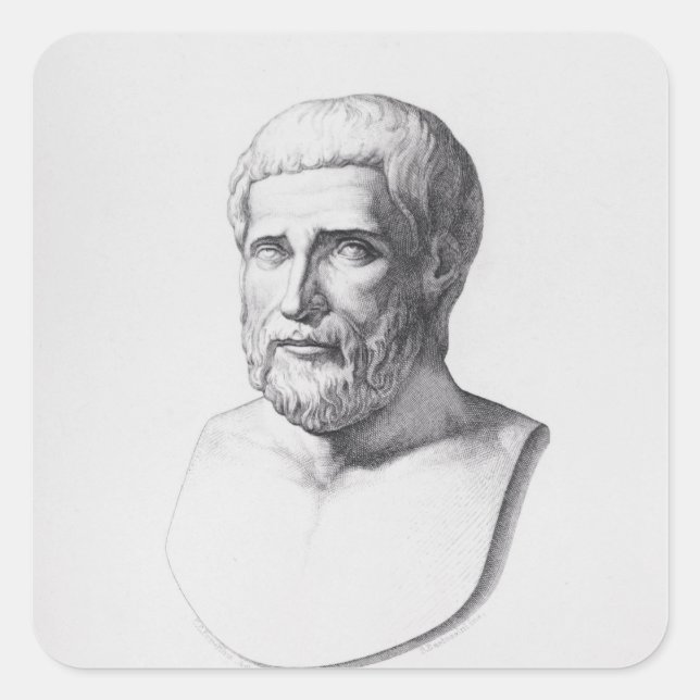 Portrait of Pythagoras Square Sticker (Front)