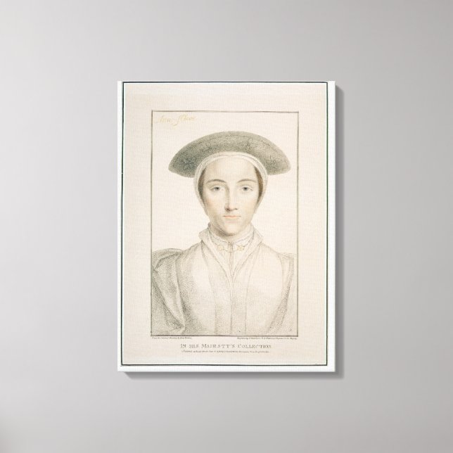 Portrait of Queen Anne of Cleves (1515-57) engrave Canvas Print (Front)