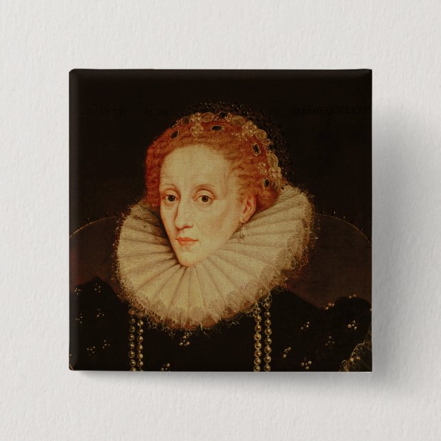Portrait of Queen Elizabeth I 15 Cm Square Badge (Front)