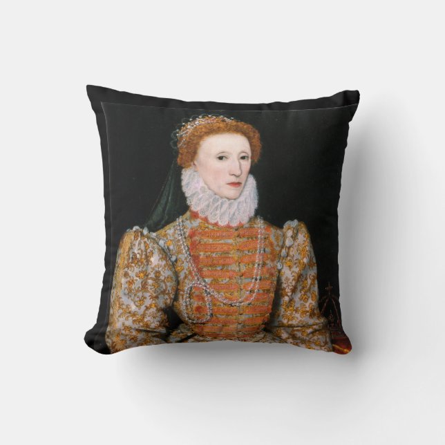 Portrait of Queen Elizabeth I of England Cushion (Front)