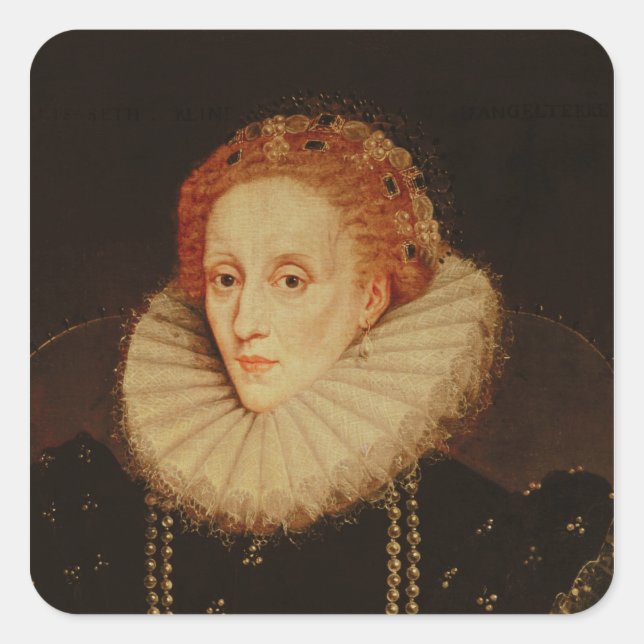 Portrait of Queen Elizabeth I Square Sticker (Front)