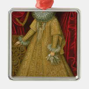 Portrait of Queen Isabel Clara Eugenia Metal Tree Decoration