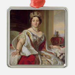 Portrait of Queen Victoria (1819-1901) 1859 (oil o Metal Tree Decoration