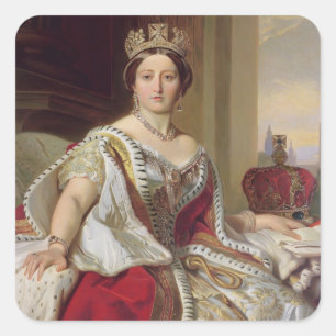 Portrait of Queen Victoria (1819-1901) 1859 (oil o Square Sticker
