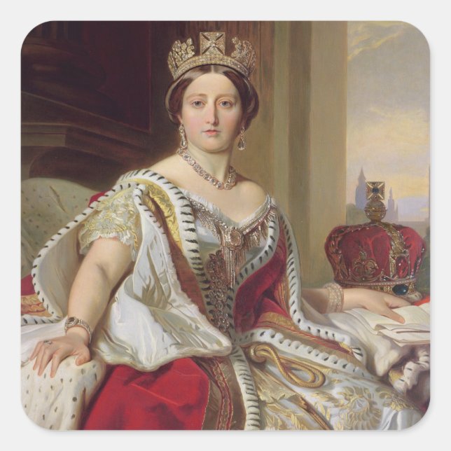 Portrait of Queen Victoria (1819-1901) 1859 (oil o Square Sticker (Front)