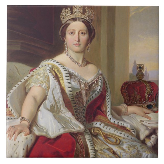 Portrait of Queen Victoria (1819-1901) 1859 (oil o Tile (Front)