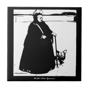 Portrait of Queen Victoria and Yorkie Dog Tile