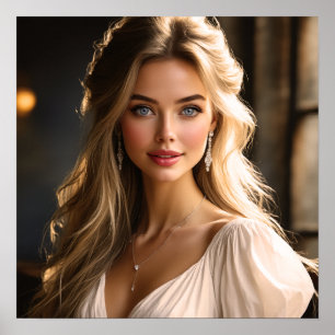 Portrait of Radiant Beauty Poster