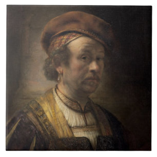 Portrait of Rembrandt, 1650 (oil on canvas) Tile
