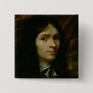 Portrait of Rene Descartes 15 Cm Square Badge