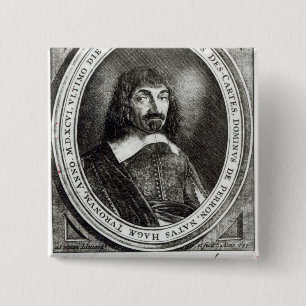 Portrait of Rene Descartes, 1644 15 Cm Square Badge