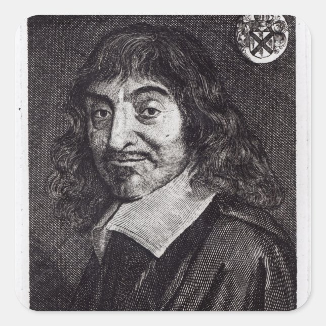 Portrait of Rene Descartes Square Sticker (Front)