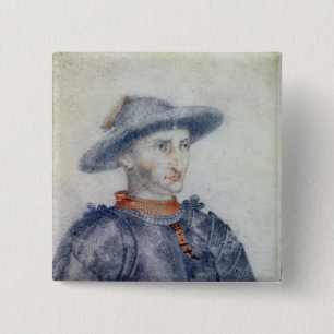 Portrait of Rene I Duke of Anjou 15 Cm Square Badge