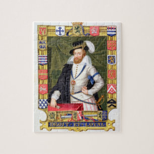 Portrait of Robert Dudley (c.1532-88) Earl of Leic Jigsaw Puzzle