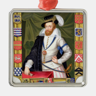 Portrait of Robert Dudley (c.1532-88) Earl of Leic Metal Tree Decoration