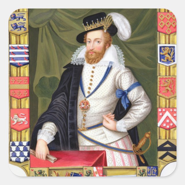 Portrait of Robert Dudley (c.1532-88) Earl of Leic Square Sticker (Front)