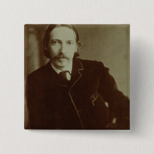 Portrait of Robert Louis Balfour Stevenson (1850-9 15 Cm Square Badge