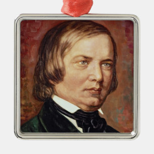 Portrait of Robert Schumann Metal Tree Decoration