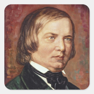 Portrait of Robert Schumann Square Sticker
