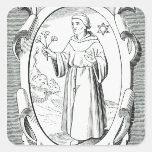 Portrait of Roger Bacon Square Sticker