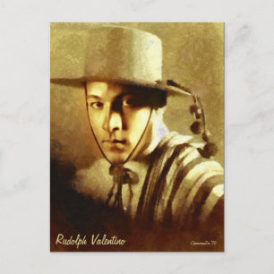 Portrait of Rudolph Valentino Art Postcard