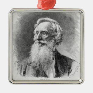 Portrait of Samuel Morse Metal Tree Decoration