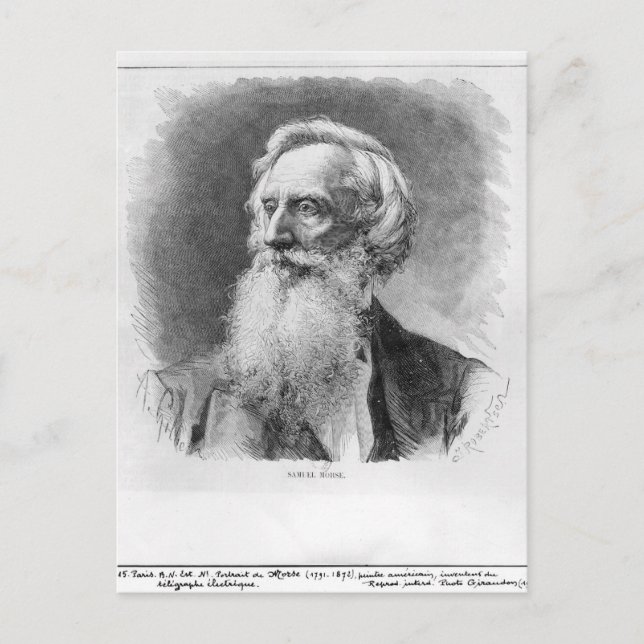 Portrait of Samuel Morse Postcard (Front)