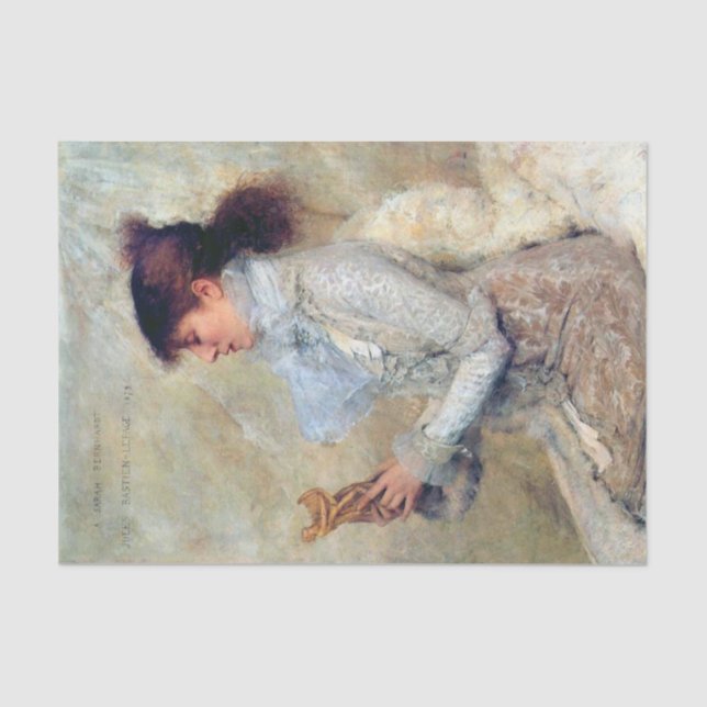 Portrait of Sarah Bernhardt by Jules Bastien  Tissue Paper (Front)