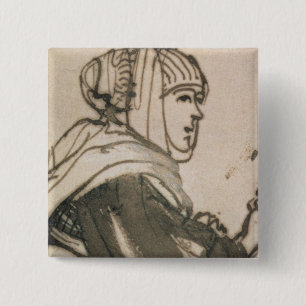 Portrait of Saskia, 1634 15 Cm Square Badge