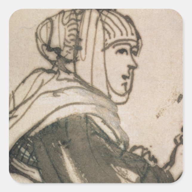 Portrait of Saskia, 1634 Square Sticker (Front)
