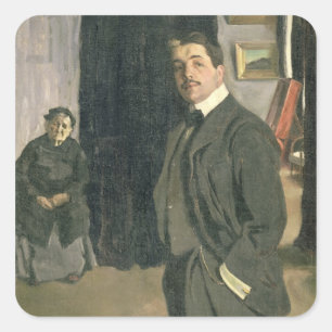 Portrait of Sergei Pavlovich Diaghilev Square Sticker