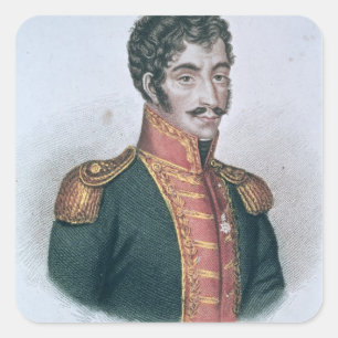 Portrait of Simon Bolivar Square Sticker