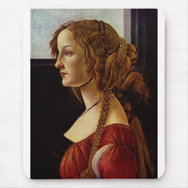Portrait of Simonetta Vespucci by Botticelli Mouse Mat (Front)