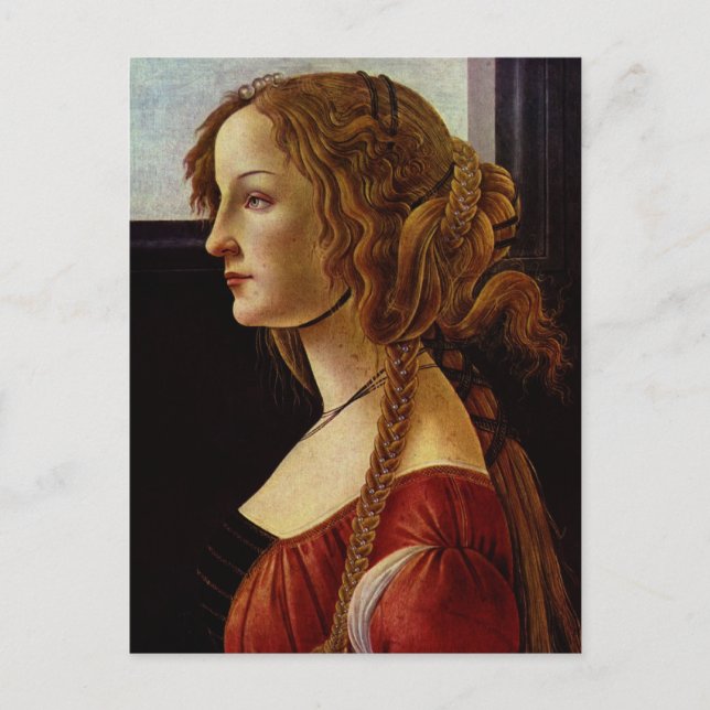 Portrait of Simonetta Vespucci by Botticelli Postcard (Front)