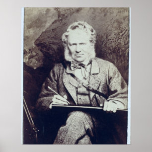 Portrait of Sir Edwin Landseer (1802-73) (albumen Poster