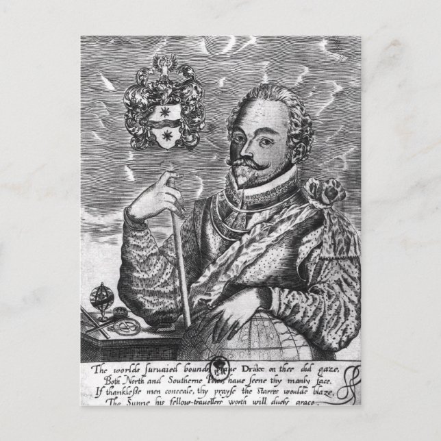 Portrait of Sir Francis Drake Postcard (Front)