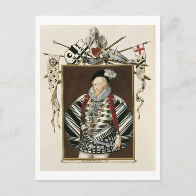 Portrait of Sir Henry Lee (1530-1610) from 'Memoir Postcard (Front)
