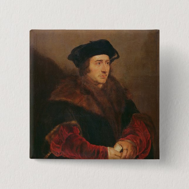 Portrait of Sir Thomas More 15 Cm Square Badge (Front)