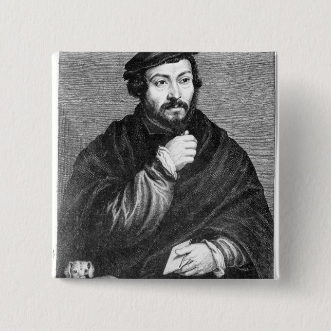 Portrait of Sir Thomas More 15 Cm Square Badge (Front)