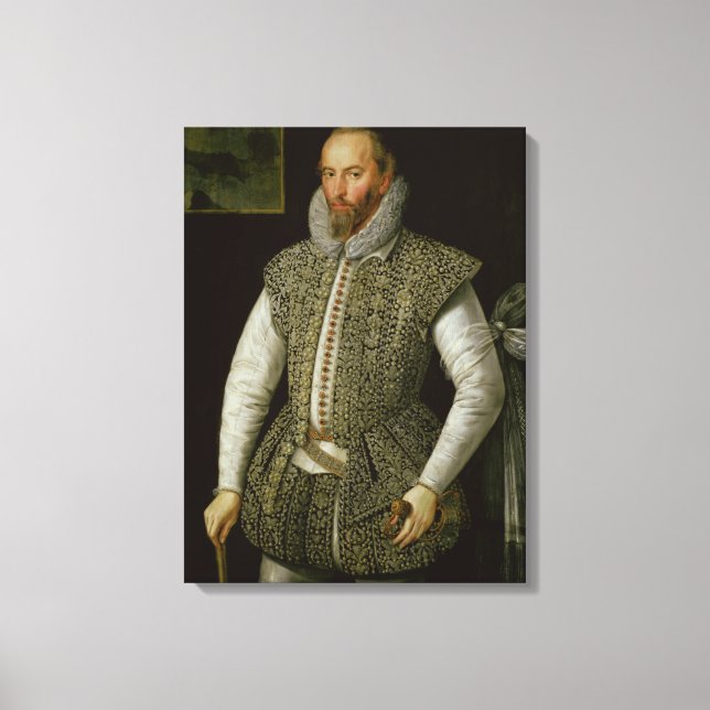 Portrait of Sir Walter Raleigh, 1598 Canvas Print (Front)