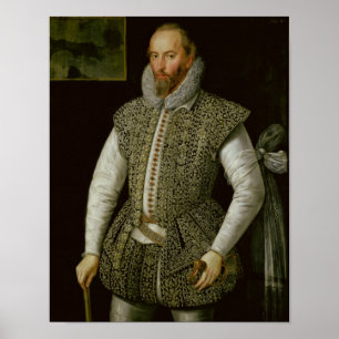 Portrait of Sir Walter Raleigh, 1598 Poster