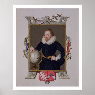 Portrait of Sir Walter Raleigh (c.1552-1618) from Poster